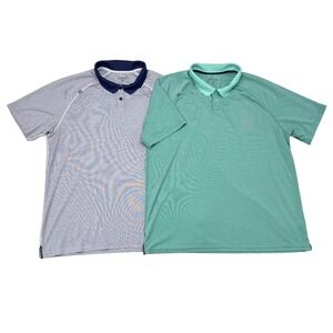 Rhone Polo Shirt Mens XL Delta Pique - Lot of 2 - Blue Green Golf Athleisure